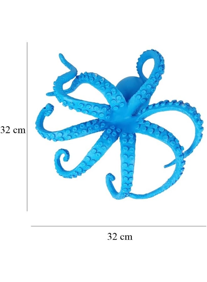 YINZUO YINZUO Resin Octopus Figurine Decorative Ocean-Themed Sea Animal Sculpture for Coastal, Nautical, or Beach House Decor (Sky Blue) - Image 3