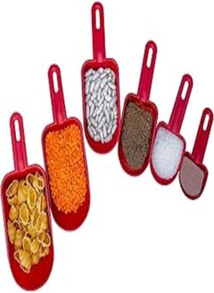 AKSA Aksa 12/0220 Plastic Measuring Spoon 6-Pieces Set, Red 