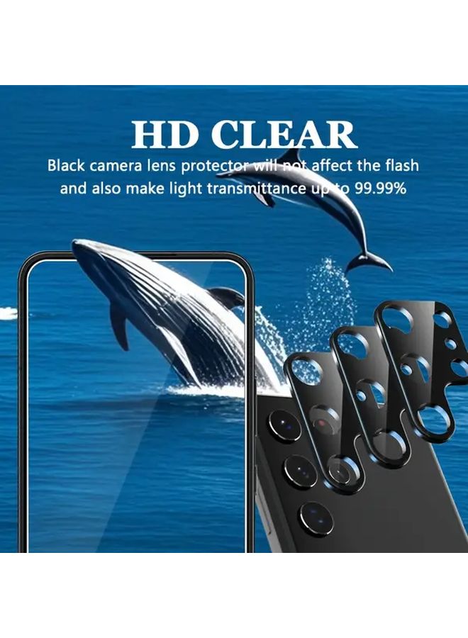 3 Pack Black Camera Lens Protector For Samsung Galaxy S23 Ultra High Definition 9H Tempered Glass Dust Reduction Full Edge To Edge Coverage Easy Installation - Image 4