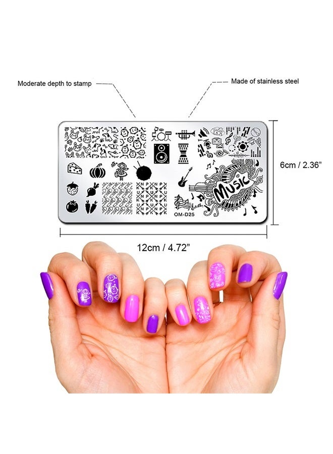 10Pcs Nail Art Stamping Plates Set Animals Design Nail Image Stamp Plates Manicure Templates Nail Art Tools