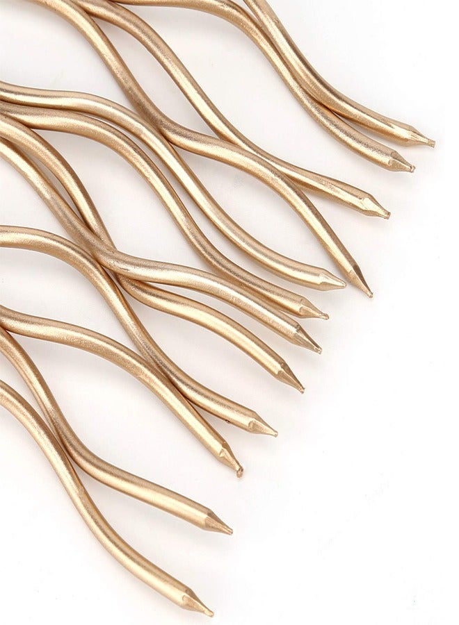 12 Gold Arc Birthday Candles | Eid/Dubai Party Decoration | Eco-Friendly & Photogenic  - Image 2