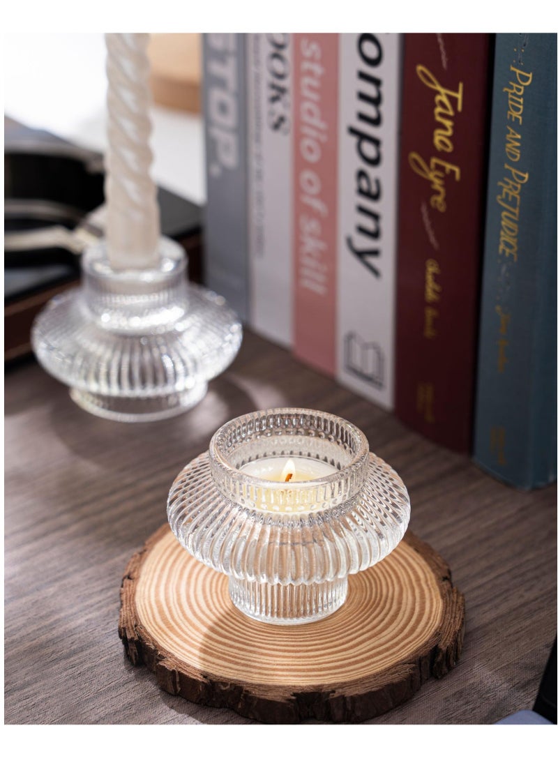 Barakah Elegant 6-Piece Taper Glass Candle Holder Set for Weddings, Parties and Holidays, Perfect for Taper Candles and Tea Lights - Image 3