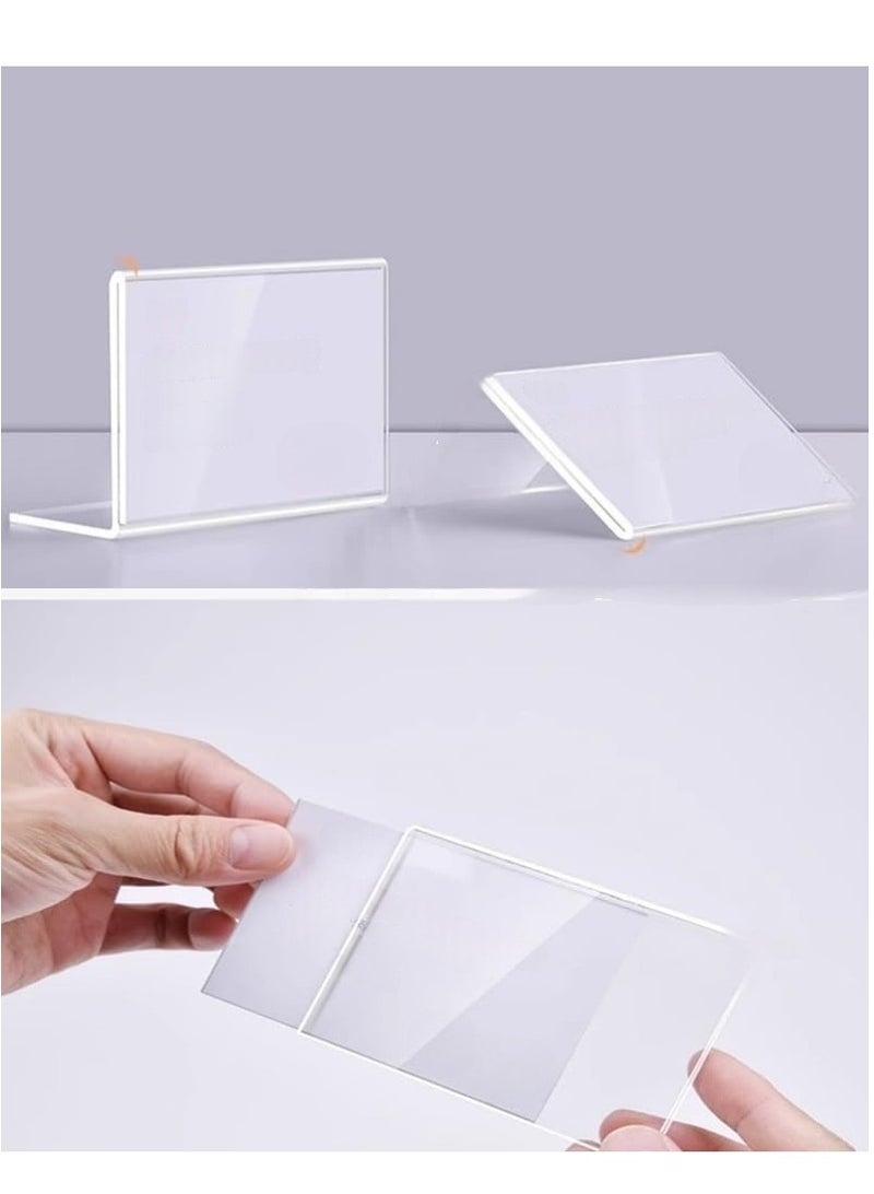 Eckek حامل ملصقات ذاتي اللصق من أكيك، حامل علامات سعر أكريليك، حامل علامات على شكل L، حامل علامات على الطاولة، 10 عبوات - Image 3