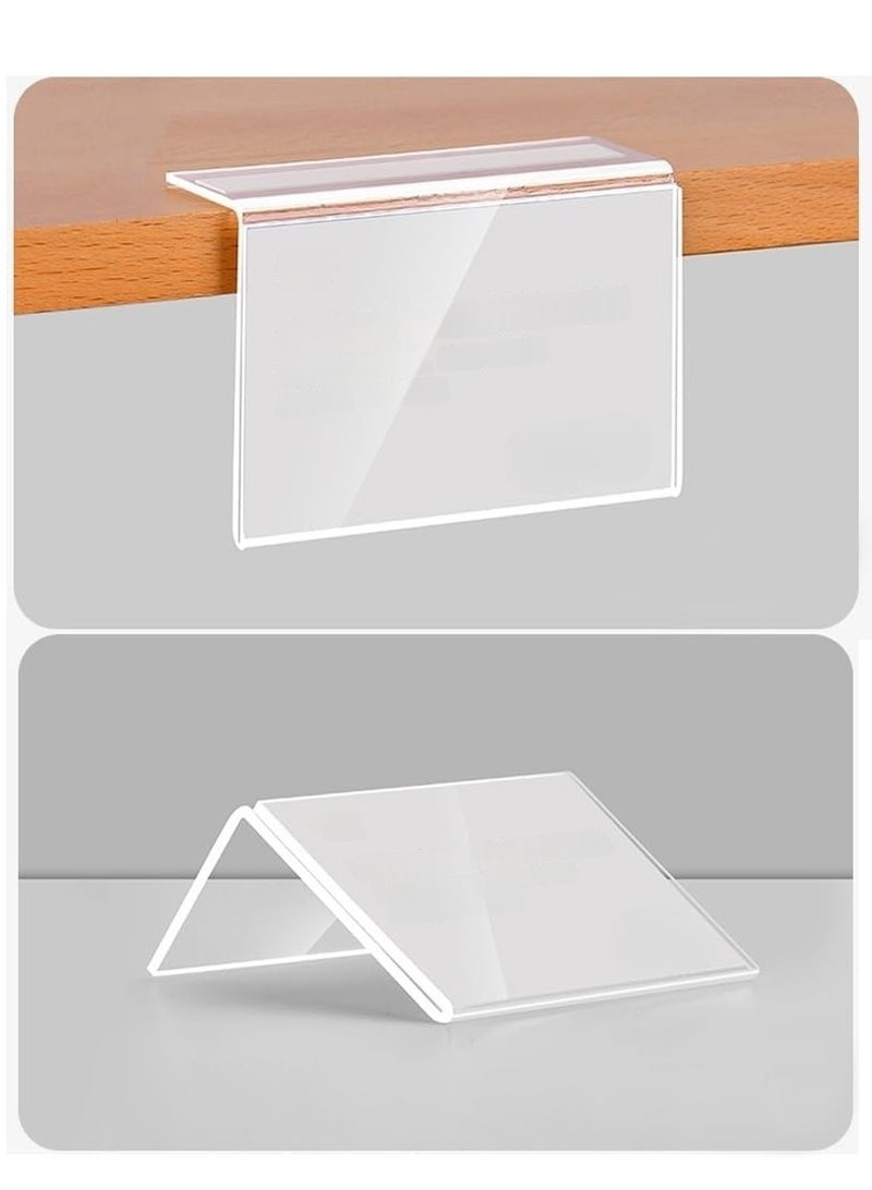 Eckek حامل ملصقات ذاتي اللصق من أكيك، حامل علامات سعر أكريليك، حامل علامات على شكل L، حامل علامات على الطاولة، 10 عبوات - Image 4