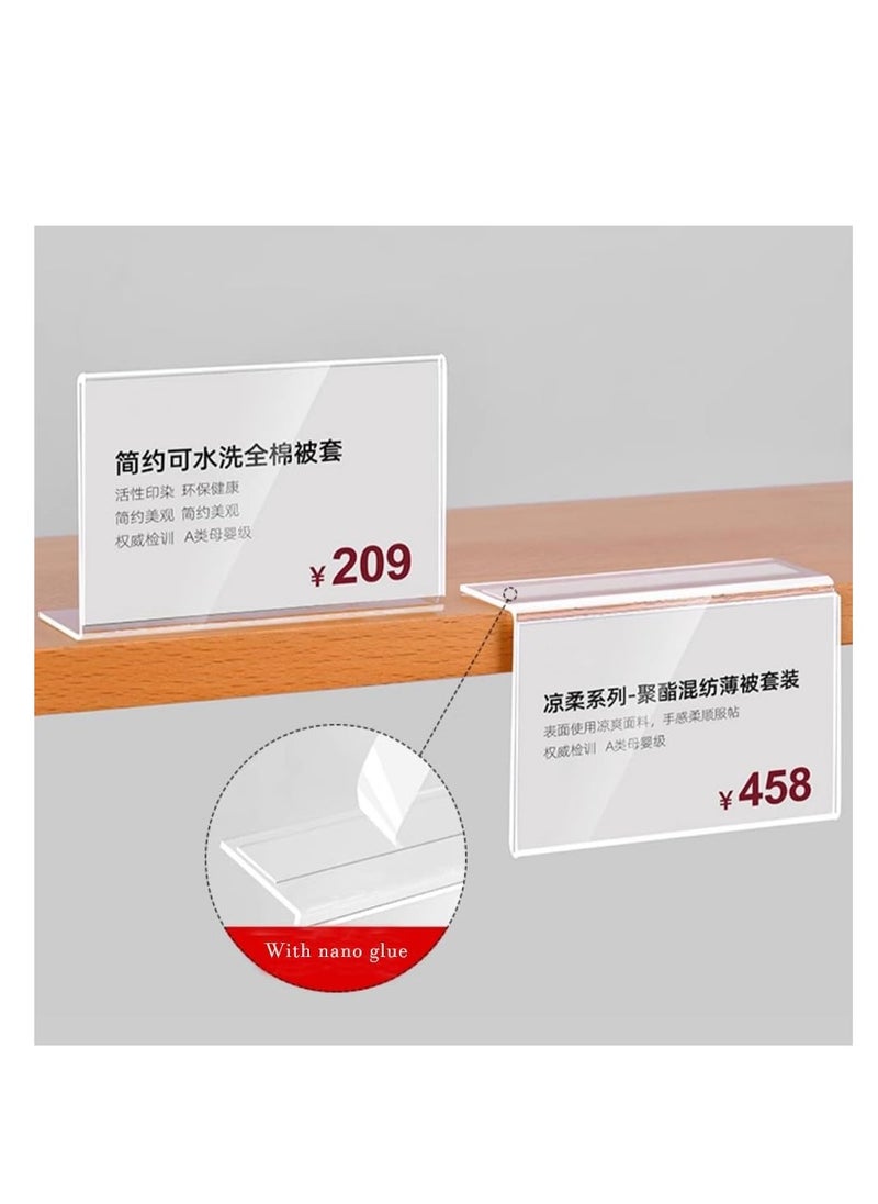 Eckek  Self Adhesive Label Holder Acrylic Price Tag Displays Sign Holder L-Shape Table Top Sign Stand 10 Pack - pzsku/ZC670005D2FE8F1BD19B7Z/45/_/1731730343/28e248ef-08da-4630-8d5f-23ebea152e9b