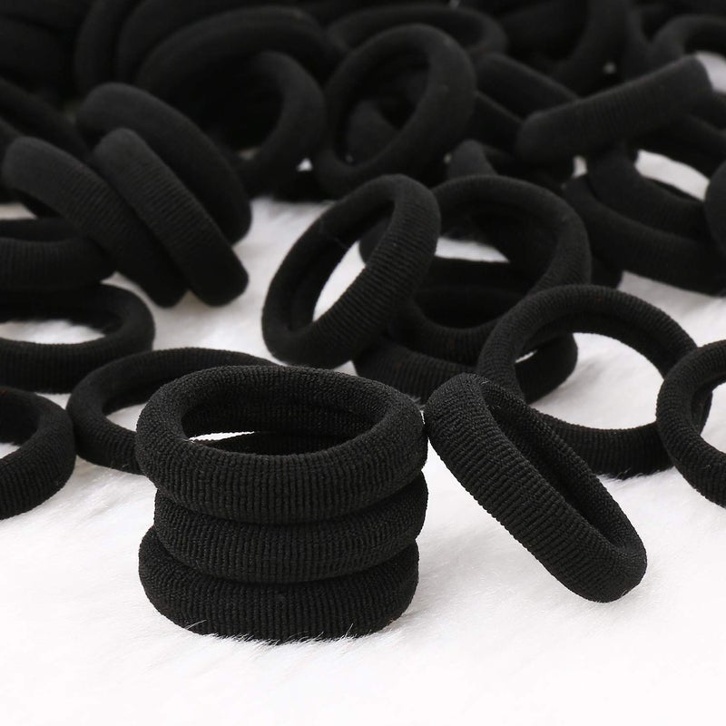 BAOLI 200PCS Black Baby Hair Bands Mini Seamless Toddler Hair Ties Soft Toddler Hair Ponytail Holders for Kids Girls 1 Inch in Diameter Black by BAOLI - Image 3
