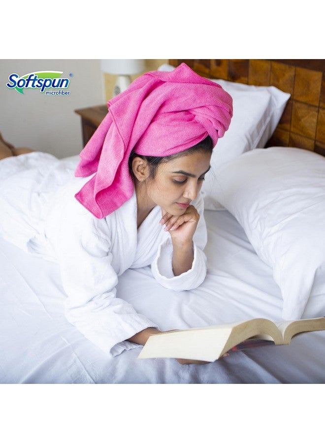 SOFTSPUN مجموعة مناشف الاستحمام والعناية بالشعر من مايكروفايبر SOFTSPUN قطعة واحدة، 60x120 سم، (وردي). ناعمة للغاية ومريحة، سريعة الجفاف، فائقة الامتصاص بحجم كبير. - Image 4