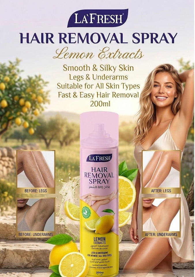 LAFRESH Hair Removal Spray with Lemon Extract – 200ml - Image 2