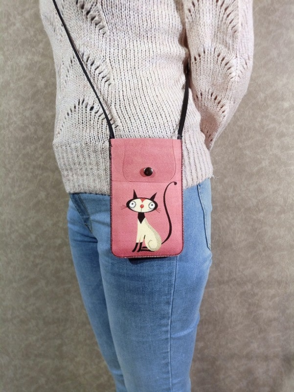Cemmys Women's Cross Pattern Shoulder Strap Phone Bag Case  - Image 3