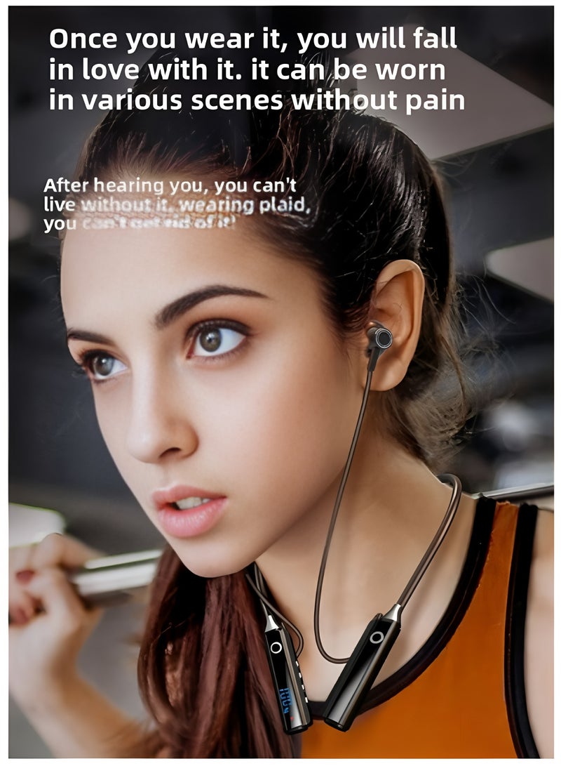 Flyview Neckband Bluetooth Headset Wireless Headphones with Noise Cancelling Mic Earbuds Fast Charging & Long Battery Life Waterproof Headphone Comfortable In-Ear earphones Gaming Travel Earpods for Huawei Samsung Honor Xiaomi Android Apple Ear Buds Noise Cancellation - Image 2