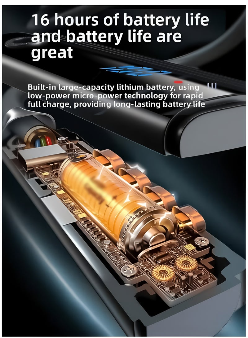 Flyview Neckband Bluetooth Headset Wireless Headphones with Noise Cancelling Mic Earbuds Fast Charging & Long Battery Life Waterproof Headphone Comfortable In-Ear earphones Gaming Travel Earpods for Huawei Samsung Honor Xiaomi Android Apple Ear Buds Noise Cancellation - Image 3