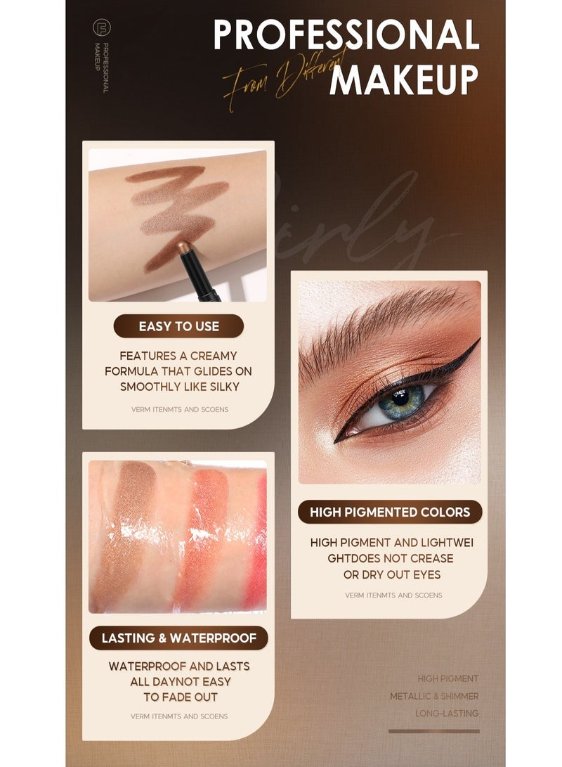 FOCALLURE Shimmer Cream Eyeshadow Stick #12 Brown Spark - Image 2