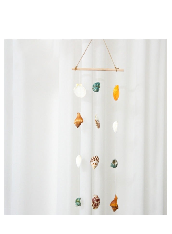 الواحة-TH زينة يدوية الصنع على شكل صدفة بحرية وجرس رياح - عبوة واحدة