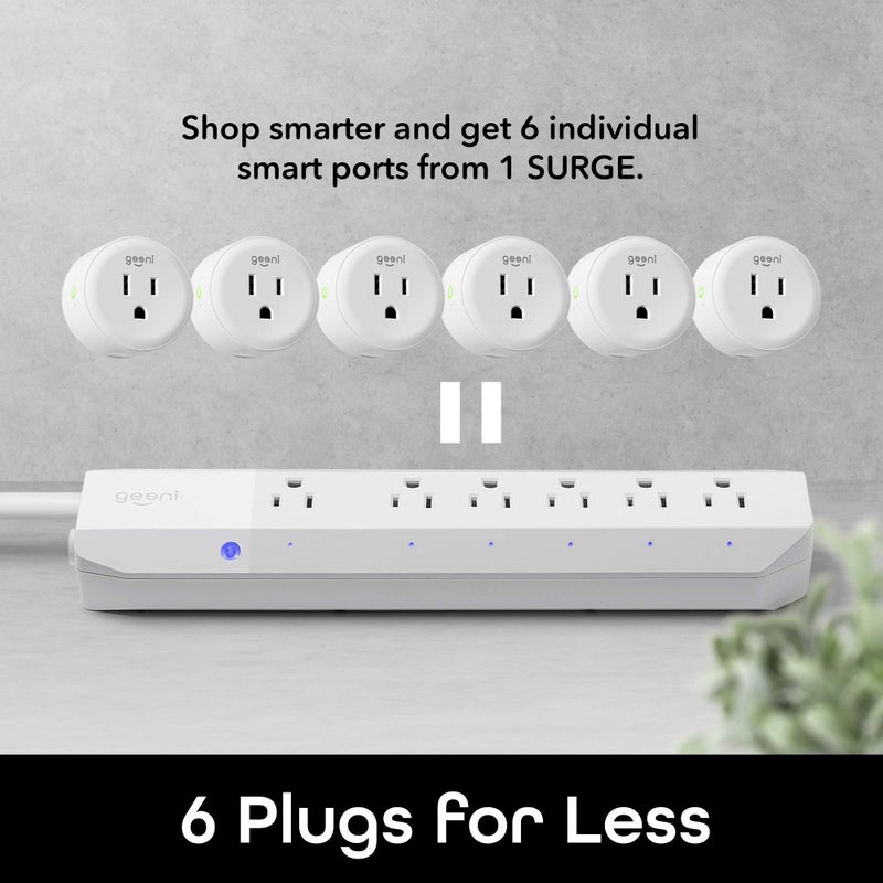 Geeni Smart Surge Protector 6-Outlet Power Strip – Wi-Fi Enabled with Voice Control (Alexa, Google Assistant), Energy Monitoring, Surge Protection, 3ft Extension Cord, Remote Access - Image 5