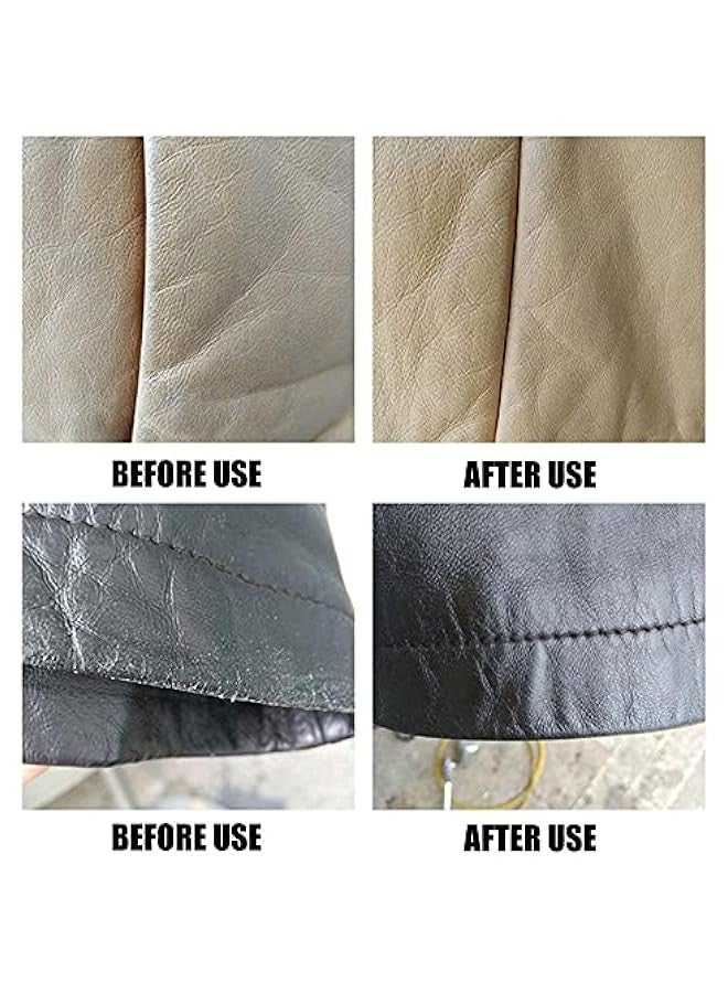 Leather Recoloring Cream, Leather Color Care Repair Balm Restorer Filler with Disposable Gloves Brush Sponge for Faded Scratched Leather Sofas Handbag Car Seats Boots Jacket Shoes (Dark Brown)  - Image 5
