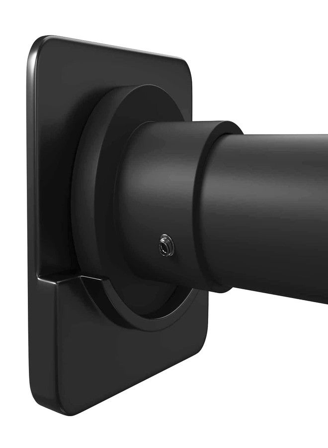 ICERO Adhesive Shower Curtain Rod Holder | No Drilling, Sticking them up Or Easy places to drill for a fixture | Strong Hold | 2 Pack, Black (Rod Not Included) - Image 1