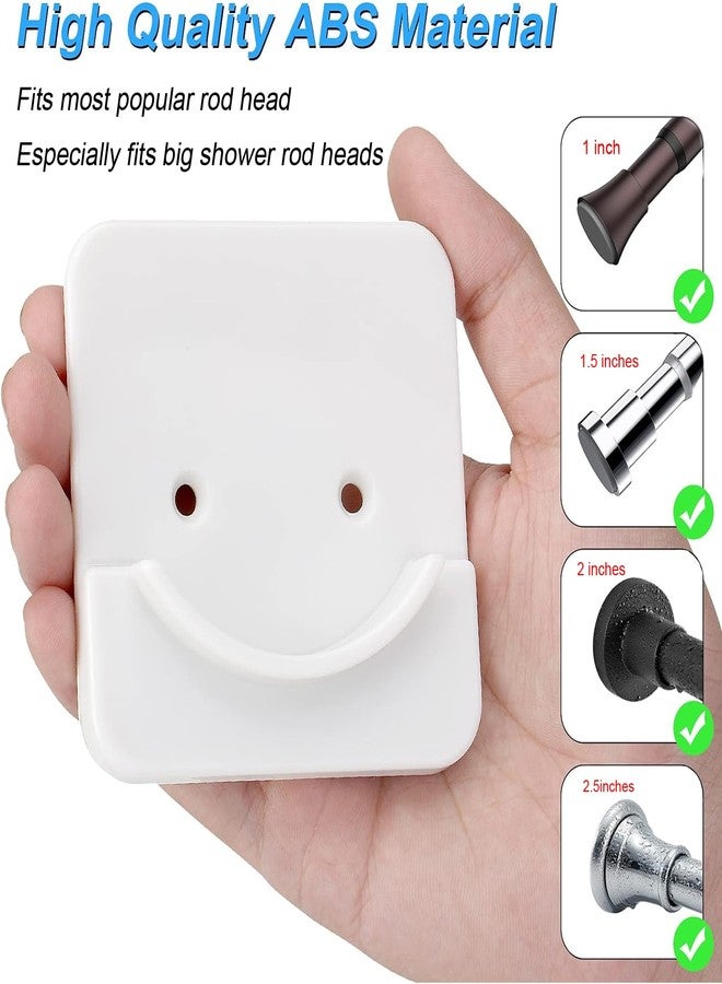 ICERO Adhesive Shower Curtain Rod Holder | No Drilling, Sticking them up Or Easy places to drill for a fixture | Strong Hold | 2 Pack, Black (Rod Not Included) - Image 2