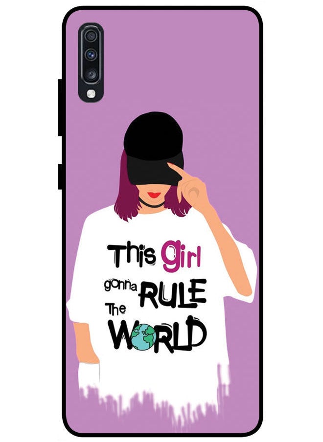 EYE CATCH - Protective Case Cover For Samsung Galaxy A70 Smart Series Printed Protective Case Cover for Samsung Galaxy A70 This Girl Gonna Rule The World - Image 1