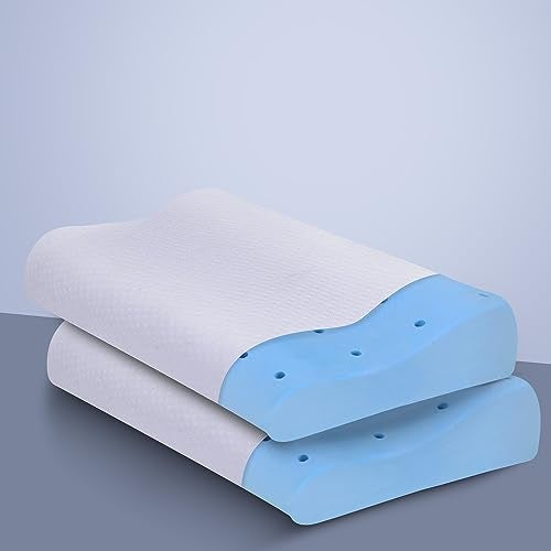 Sleepsia Ventilated Cervical Memory Foam Pillow | Orthopedic Neck & Shoulder Pain Relief Pillow | Contour Cervical Neck Pain Relief Orthopedic Pillow | Washable Cover (Pack of 2) - Image 1