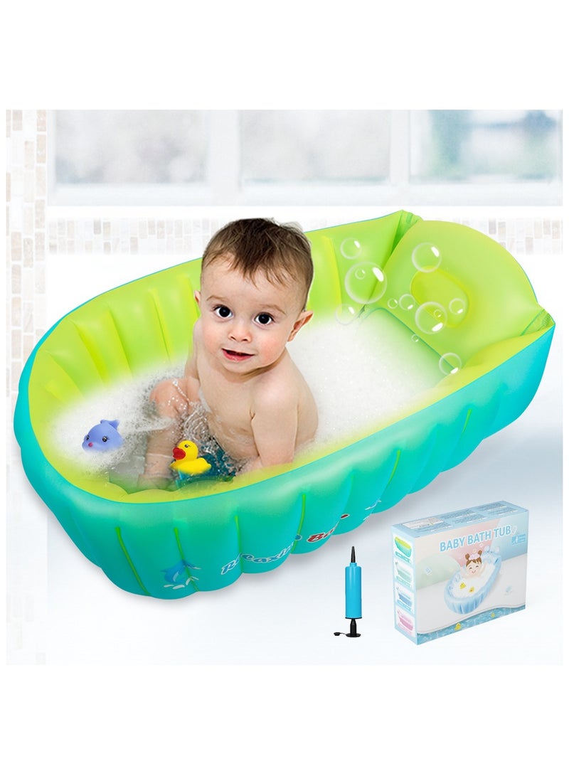فتحية حوض الأطفال القابل للتضخيم والطي، حوض الاستحمام المحمول والمطاطي للأطفال الرضع. - Image 1