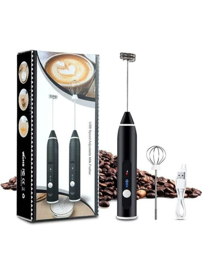 Handheld Milk Frother, Electric Foam Maker with 3-Speed Adjustable Whisk and Egg Beater - Image 1