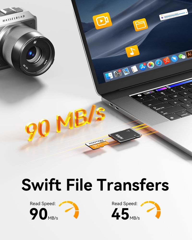 KOOTION 128GB Micro SDXC UHS-I U3 V30 A1 Memory Card - High Speed TF Card for Phone, Camera - Image 2