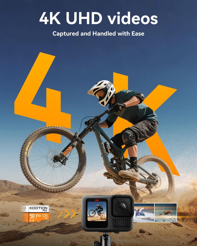 KOOTION 128GB Micro SDXC UHS-I U3 V30 A1 Memory Card - High Speed TF Card for Phone, Camera - Image 3