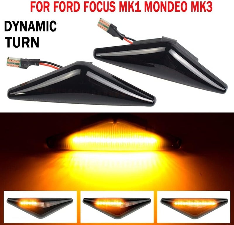 QASULER Dynamic Smoked Black Turn Signal Lights - Image 4