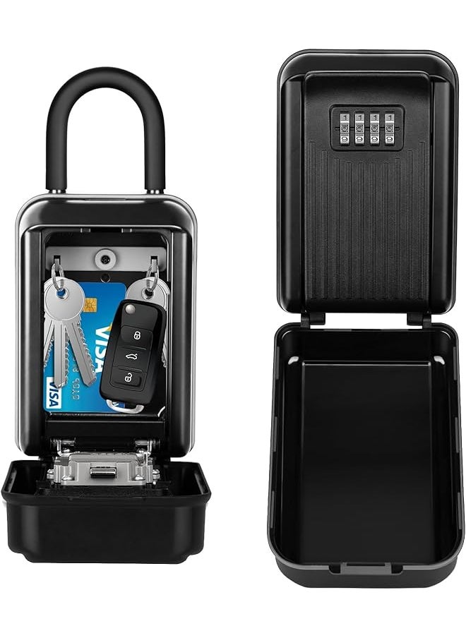 X spring Key Lock Box Waterproof Sturdy Wall Mounted Lock Box For House Key 4 Digit Combination Resettable Large Capacity Security Lockbox Security Heavy Duty Keysafe For Home Garage Apartment  - Image 1