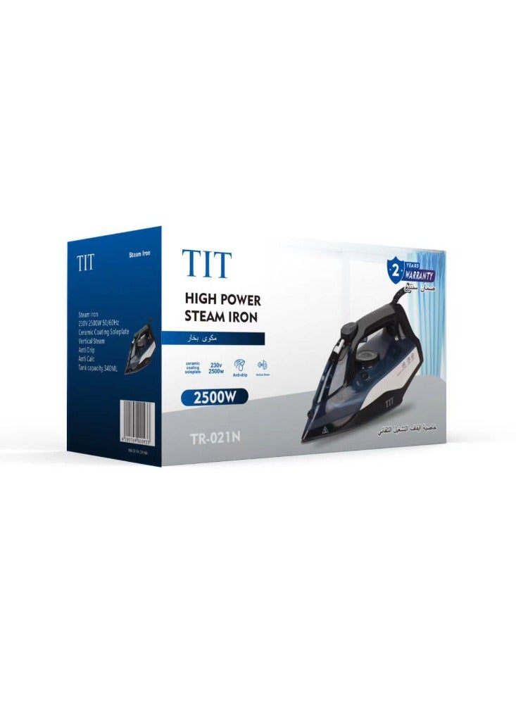 High-Power Steam Iron with Ceramic Soleplate and Vertical Steam Function - TR-021N 