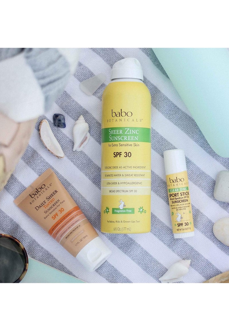 Babo Botanicals Babo Botanicals Sheer Zinc Mineral Sunscreen Sport Stick SPF30- Natural Zinc Oxide- Shea Butter- Fragrance-Free - Water Resistant - Made Safe Certified - Image 3