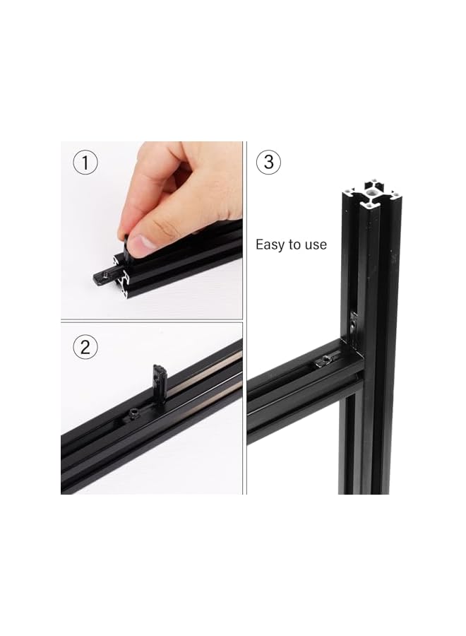 promass 2020 Series L-Shape Interior Inside Corner Connector, 20Pcs Black T Slot L-Shape Interior Joint, for Aluminum Extrusion Profile Slot Connector Set 6mm with 40 Screws&Wrench - Image 4