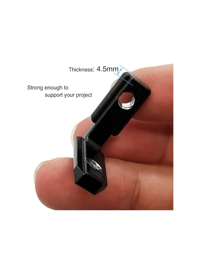 promass 2020 Series L-Shape Interior Inside Corner Connector, 20Pcs Black T Slot L-Shape Interior Joint, for Aluminum Extrusion Profile Slot Connector Set 6mm with 40 Screws&Wrench - Image 5