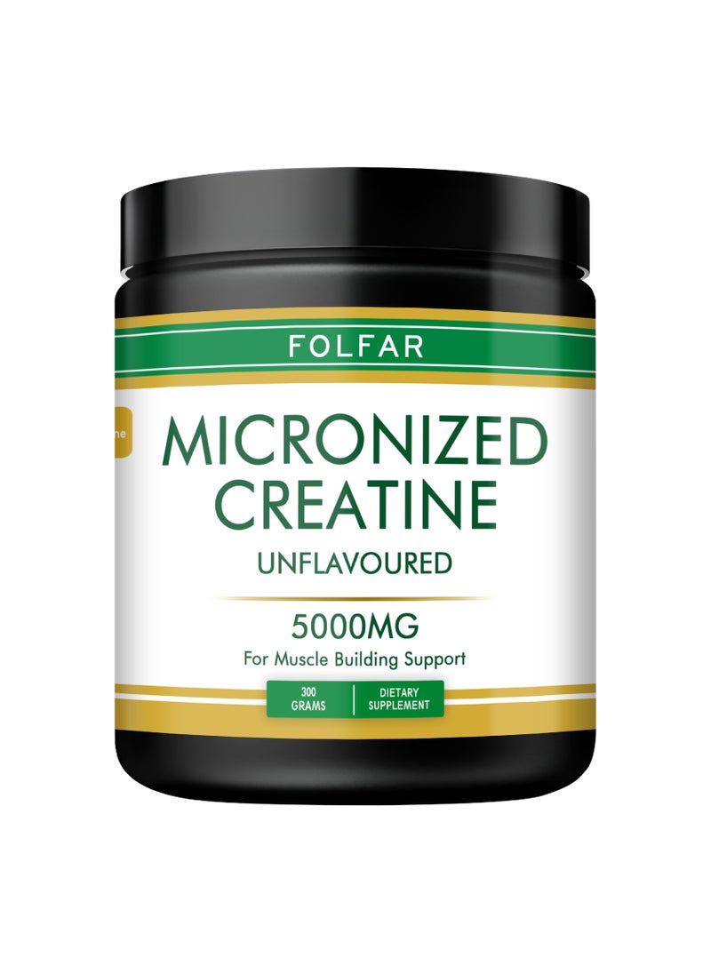 Folfar Creatine Monohydrate Powder for Muscle Building Support - Unflavored, 300 Grams, 60 Servings  - Image 1