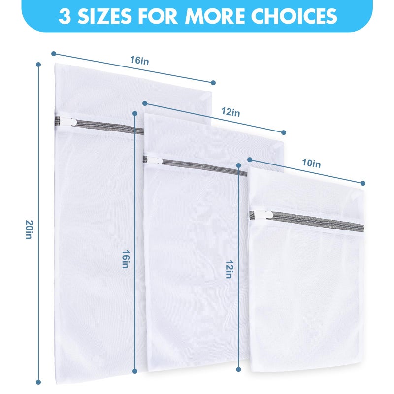 VUEKYN Mesh Laundry Bags for Delicates, 3 Pack Laundry Bags Mesh Wash Bags in 3 Sizes(1 Large, 1 Medium, 1 Small), Durable and Gentle Lingerie Bags for Washing Delicates, Garment Bag for Washing Machine - Image 2
