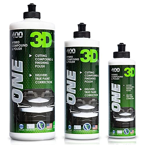 3D One Car Scratch & Swirl Remover Hybrid Rubbing Compound & Polish Buffing Compound for True Paint Correction 32oz Made in USA - Image 2