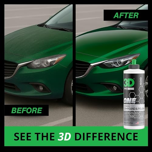 3D One Car Scratch & Swirl Remover Hybrid Rubbing Compound & Polish Buffing Compound for True Paint Correction 32oz Made in USA - Image 3