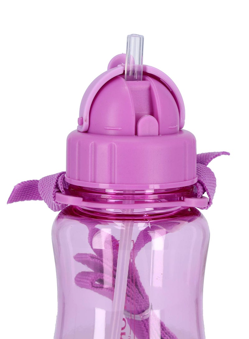 Royalford 500 Ml Water Bottle Kids Water Bottle, Toddler Water Bottle With Bendy Straw Portable With Hanging Loop Flip Top Spill Free Baby Sippy Purple - Image 5