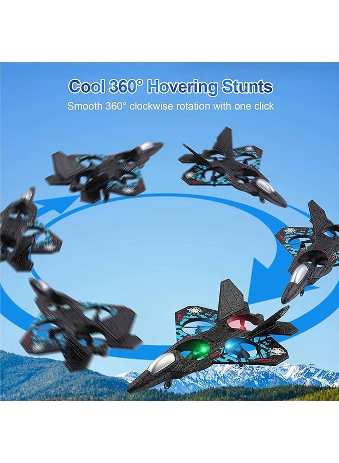 هامزون طائرة RC L0712 رباعية المراوح، طائرة مقاتلة عائمة، مزودة بإضاءة LED، طائرة مقاتلة دوارة 360 درجة، مزودة بشحن USB، لعبة طائرة RTF للأطفال والمبتدئين والكبار - Image 3