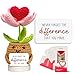 Gossby Handmade Positive Heart Flower Crochet Never Forget The Different That You Make Inspirational Gift for Women Thank You Appreciation Positive Gift for Teacher Mom Friend Coworker - Image 3