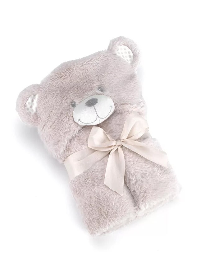 Mora spain Newborn Pompon Bear blanket model P86 - Color: Beige - Size: 75×95 cm - Weight: 960 grams - Country of origin: Spain. - Image 1