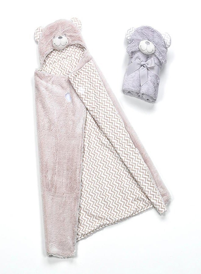 Mora spain Newborn Pompon Bear blanket model P86 - Color: Beige - Size: 75×95 cm - Weight: 960 grams - Country of origin: Spain. - Image 3