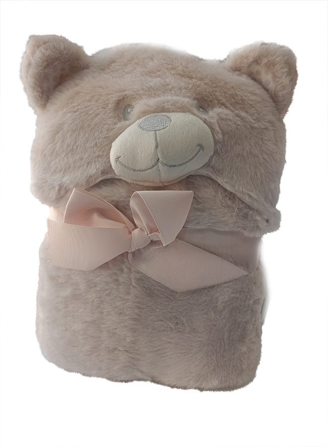 Mora spain Newborn Pompon Bear blanket model P86 - Color: Beige - Size: 75×95 cm - Weight: 960 grams - Country of origin: Spain. - Image 4