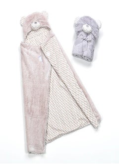 Mora spain Pompon Bear Baby Blanket, Model P86 - Color: Beige - Size: 75 x 95 cm - Weight: 960 grams - Country of origin: Spain.  - Image 4