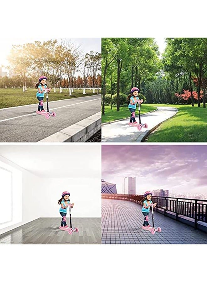 يلا جوي سكوتر ركلة للأطفال، سكوتر للأطفال الصغار سكوتر ركلة مع قابلة للطي، 4 ارتفاع قابل للتعديل، عجلات مضيئة للأعمار من 3 إلى 12 عامًا لتمارين التوازن (وردي) - Image 5