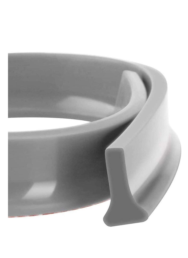 SYOSI Collapsible Threshold Water Dam, Self-Adhesive Shower Barrier Bathroom And Kitchen Stopper, Home Retention System, Waterproof Flow Block Seal Strip (Gray), 1M  - Image 1