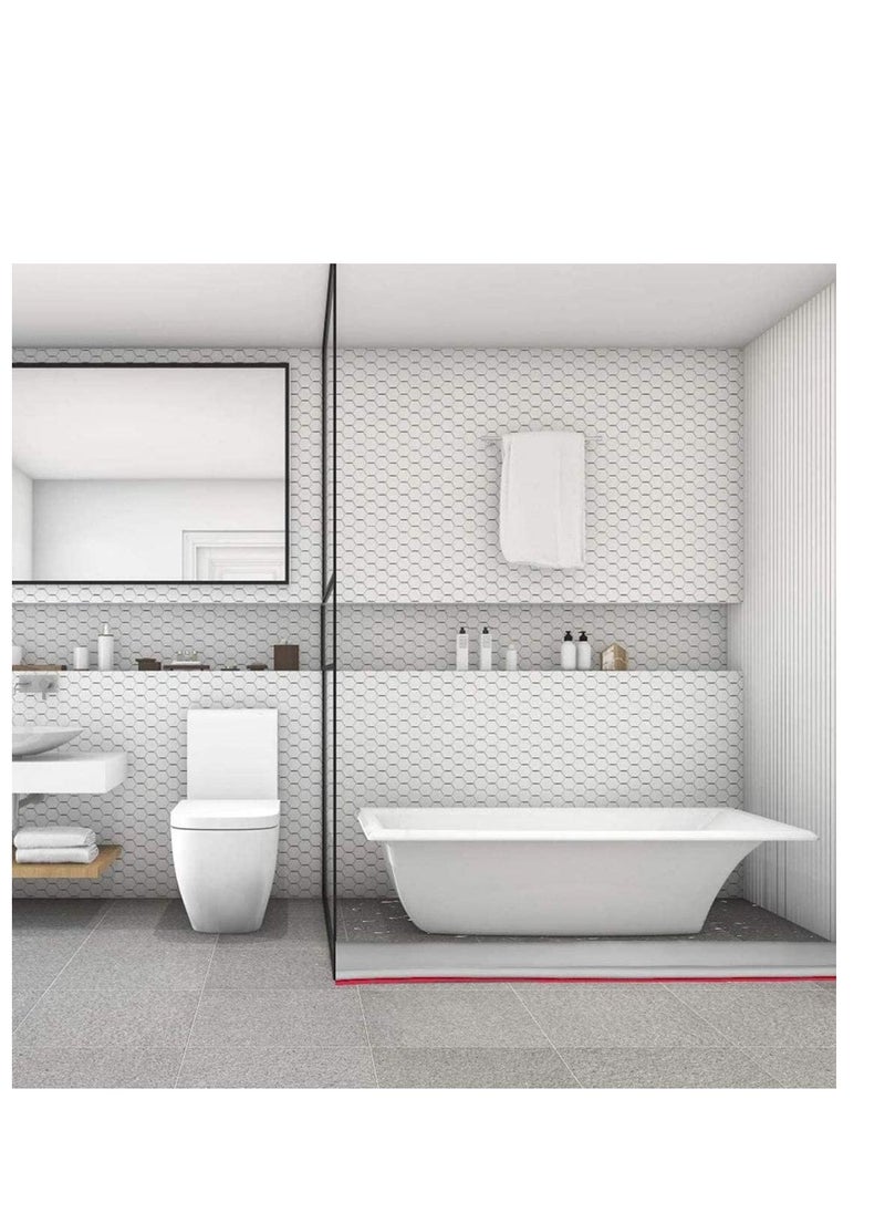 SYOSI Collapsible Threshold Water Dam, Self-Adhesive Shower Barrier Bathroom And Kitchen Stopper, Home Retention System, Waterproof Flow Block Seal Strip (Gray), 1M  - Image 4