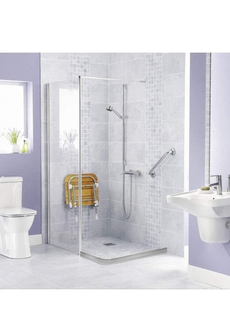 SYOSI Collapsible Threshold Water Dam, Self-Adhesive Shower Barrier Bathroom And Kitchen Stopper, Home Retention System, Waterproof Flow Block Seal Strip (Gray), 1M  - Image 3