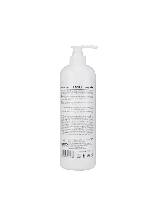 COSMO Cosmo Floral Rush Hawaiian Plumeria Perfumed Body Lotion with Aloe Vera and Shea Butter- 1000ml  - Image 2