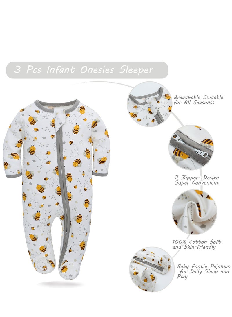 Miracle Baby 3PCS set baby rompers with zipper 100% cotton long sleeves Baby Onesies Soft Boys clothing - Image 2